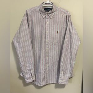 Ralph Lauren Classic Fit 100% Cotton Pony Stripe Dress Shirt